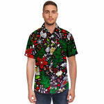 Men Hawaiian Shirt Festive Vintage Christmas Botanical Forest Hawaiian Men Short Sleeve Shirt