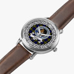 Muir Scottish Clan Tartan Crest Badge Silver Automatic Watch Size 46mm