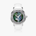 Scottish Fletcher Clan Tartan Crest Badge Silver Automatic Watch Size 46mm