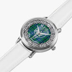 Morton Scottish Clan Tartan Crest Badge Silver Automatic Watch Size 46mm