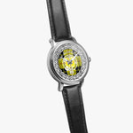 Macleod of Lewis Clan Tartan Crest Badge Silver Automatic Watch Size 46mm