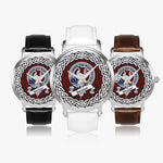 Sinclair Scottish Clan Tartan Crest Badge Silver Automatic Watch Size 46mm