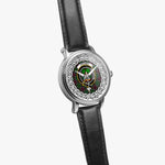 Crosbie Scottish Clan Tartan Crest Badge Silver Automatic Watch Size 46mm
