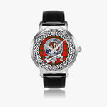 Sandilands Scottish Clan Tartan Crest Badge Silver Automatic Watch Size 46mm