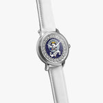 Fleming Scottish Clan Tartan Crest Badge Silver Automatic Watch Size 46mm