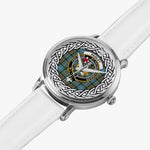 Paisley Scottish Clan Tartan Crest Badge Silver Automatic Watch Size 46mm