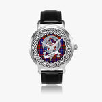 Trotter Scottish Clan Tartan Crest Badge Silver Automatic Watch Size 46mm