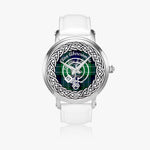Scottish Abercrombie Clan Tartan Crest Badge Silver Automatic Watch Size 46mm