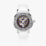 Scottish Carnegie Clan Tartan Crest Badge Silver Automatic Watch Size 46mm