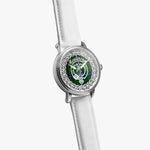 Scottish Henderson Clan Tartan Crest Badge Silver Automatic Watch Size 46mm