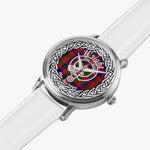 Wright Scottish Clan Tartan Crest Badge Silver Automatic Watch Size 46mm