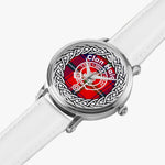 Scottish Haig Clan Tartan Crest Badge Old Silver Automatic Watch Size 46mm