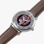Brown/ Broun Scottish Clan Tartan Crest Badge Silver Automatic Watch Size 46mm
