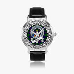Shaw Of Tordarroch Scottish Clan Tartan Crest Badge Silver Automatic Watch Size 46mm