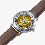 Scottish Houston Clan Tartan Crest Badge Silver Automatic Watch Size 46mm