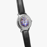 Scottish Rutherford Clan Tartan Crest Badge Silver Automatic Watch Size 46mm