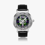 Bowman Scottish Clan Tartan Crest Badge Silver Automatic Watch Size 46mm
