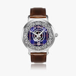 Scottish Dunlop Clan Tartan Crest Badge Silver Automatic Watch Size 46mm