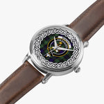 Monteith Scottish Clan Tartan Crest Badge Silver Automatic Watch Size 46mm