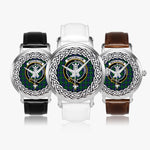 MacCallum Scottish Clan Tartan Crest Badge Silver Automatic Watch Size 46mm