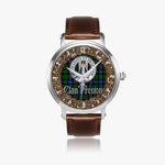 Scottish Preston Hunting Celtic Circle Silver Automatic Watch Size 46mm