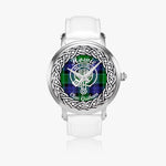Howie Scottish Clan Tartan Crest Badge Silver Automatic Watch Size 46mm
