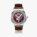 Thompson Scottish Clan Tartan Crest Badge Silver Automatic Watch Size 46mm