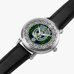 Scottish Rollo Clan Tartan Crest Badge Silver Automatic Watch Size 46mm