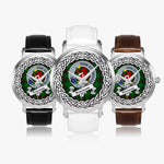 Primrose Scottish Clan Tartan Crest Badge Silver Automatic Watch Size 46mm