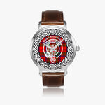Scottish Nicolson Clan Tartan Crest Badge Silver Automatic Watch Size 46mm