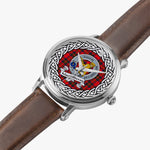 MacGillivray Scottish Clan Tartan Crest Badge Silver Automatic Watch Size 46mm