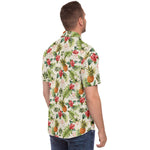 Men Hawaiian Shirt Exotic Tropical Pineapple Floral Hawaiian Men Short Sleeve Shirt