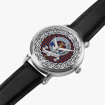 Fraser of Lovat Scottish Clan Tartan Crest Badge Silver Automatic Watch Size 46mm