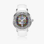 Scottish Stirling Clan Tartan Crest Badge Silver Automatic Watch Size 46mm