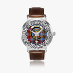 Skirving Scottish Clan Tartan Crest Badge Silver Automatic Watch Size 46mm
