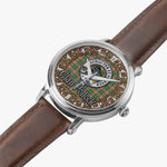 Scottish Pollock Celtic Circle Silver Automatic Watch Size 46mm