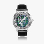 Scottish Morrison Clan Tartan Crest Badge Silver Automatic Watch Size 46mm