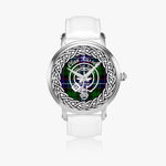 Scottish Russell Clan Tartan Crest Badge Silver Automatic Watch Size 46mm