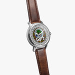 Kinninmont Scottish Clan Tartan Crest Badge Silver Automatic Watch Size 46mm