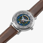 MacCorquodale Scottish Clan Tartan Crest Badge Silver Automatic Watch Size 46mm