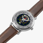 Meldrum Scottish Clan Tartan Crest Badge Silver Automatic Watch Size 46mm