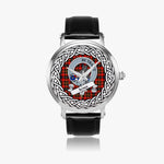 Innes Scottish Clan Tartan Crest Badge Silver Automatic Watch Size 46mm