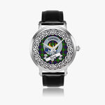 Durie Scottish Clan Tartan Crest Badge Silver Automatic Watch Size 46mm