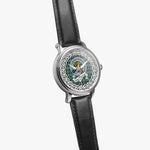 MacThomas Scottish Clan Tartan Crest Badge Silver Automatic Watch Size 46mm