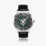 Clan Farquharson Crest & Tartan Knot Sterling Silver Unisex Automatic Watch (Silver) Size 46mm