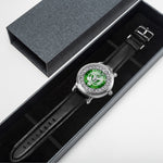 Scottish Boyle Tartan Crest Badge Silver Automatic Watch Size 46mm