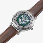 Scottish Morrison Clan Tartan Crest Badge Silver Automatic Watch Size 46mm