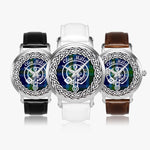 Miller Scottish Clan Tartan Crest Badge Silver Automatic Watch Size 46mm