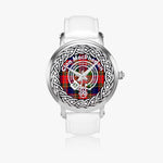 MacPherson Scottish Clan Tartan Crest Badge Old Silver Automatic Watch Size 46mm