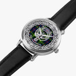 Kerracher Scottish Clan Tartan Crest Badge Silver Automatic Watch Size 46mm